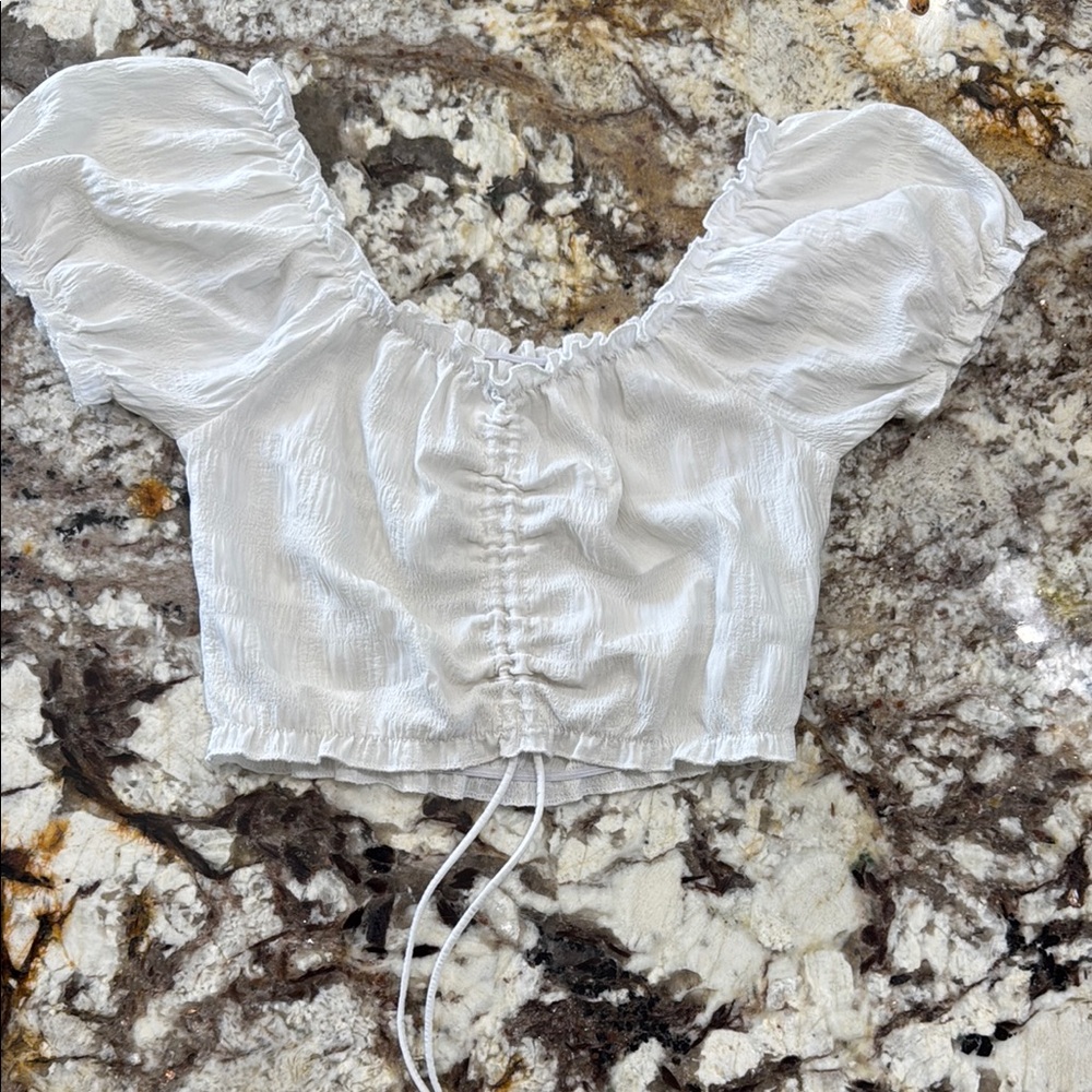 Elegant White Puff Sleeve Top